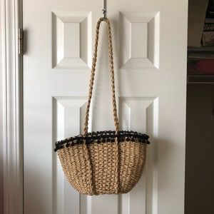 Zara basket bag with pom poms